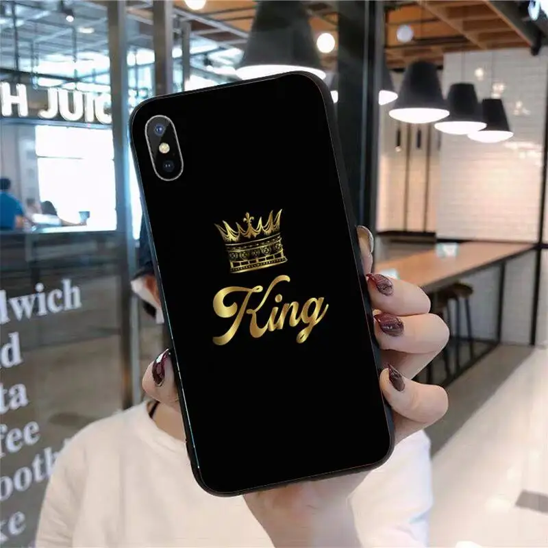 

King Queen gold Crown Phone Case for iPhone 11 12 pro XS MAX 8 7 6 6S Plus X 5S SE 2020 mini