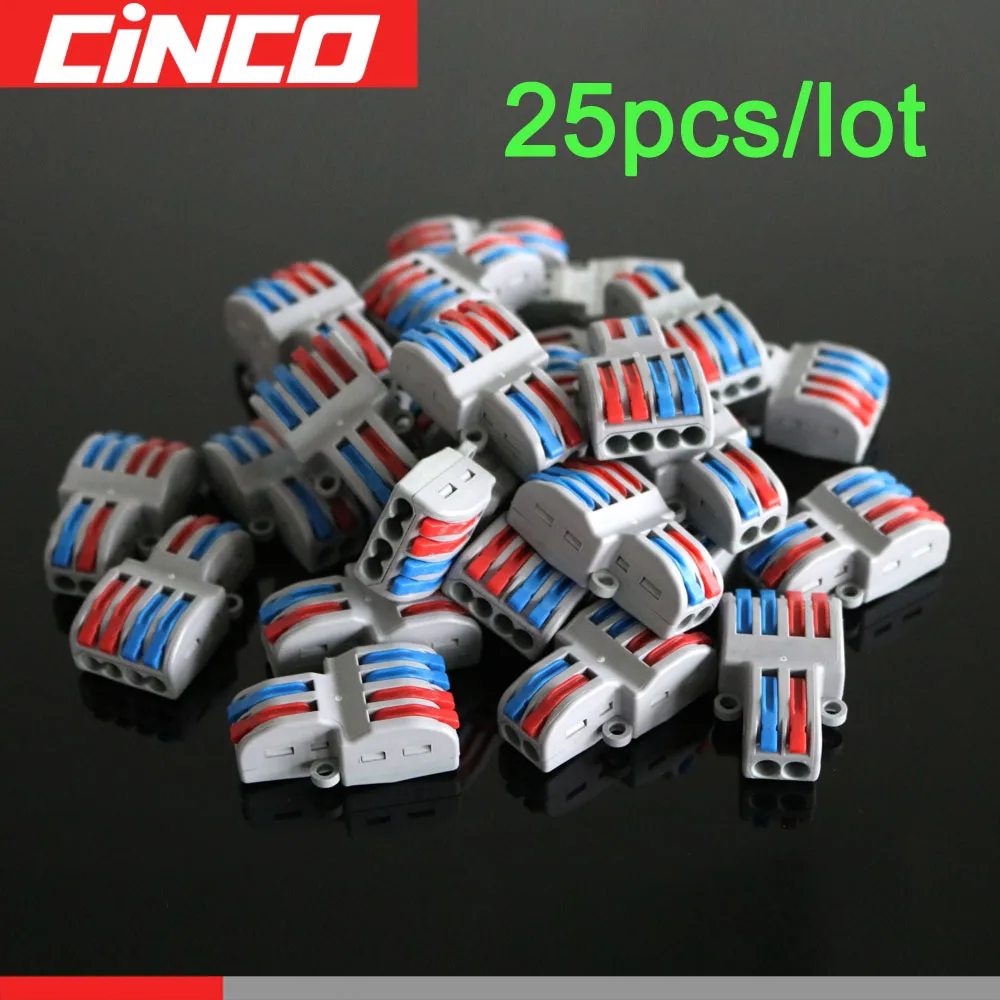 25 шт./лот SPL-62/42New 32 A Mini Fast Wire Connector Push-in проводник Клеммная колодка Универсальный