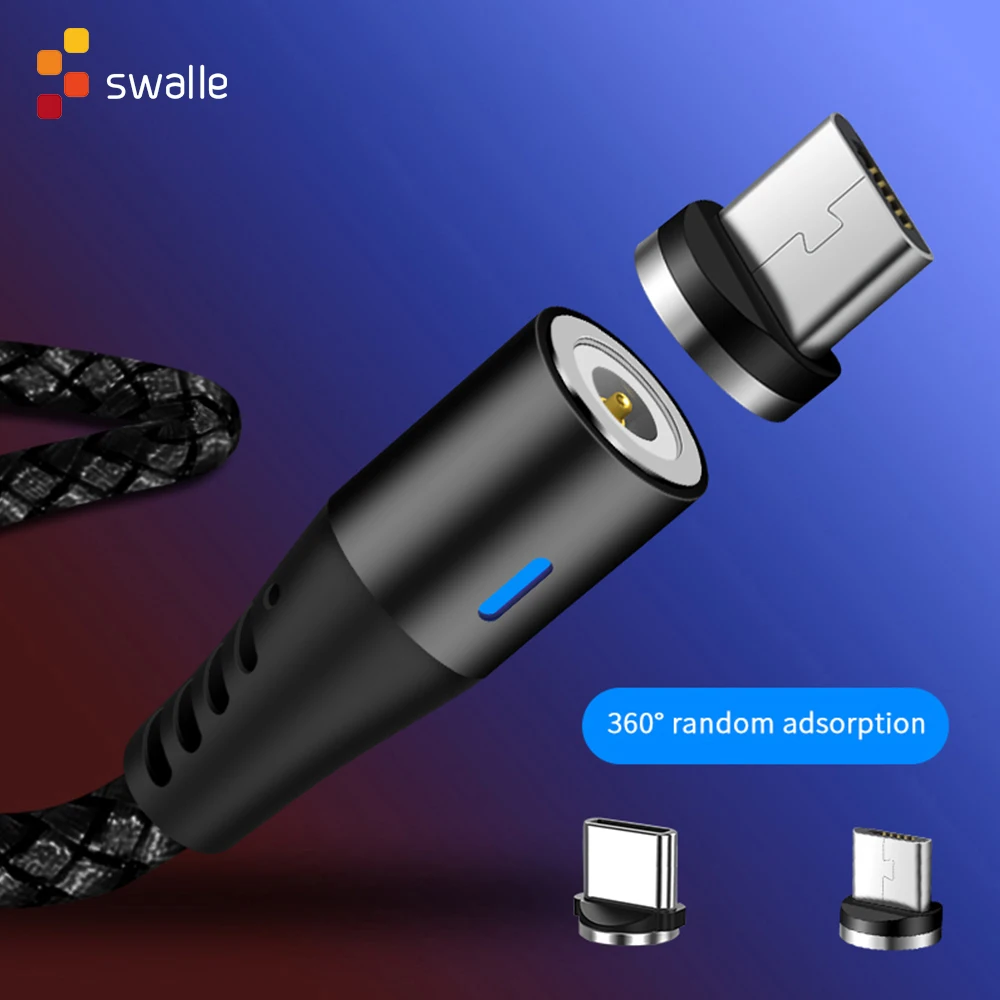 Магнитный кабель Swalle Micro usb Type C для быстрой зарядки iphone/Android|Кабели MP3/MP4-плееров| |