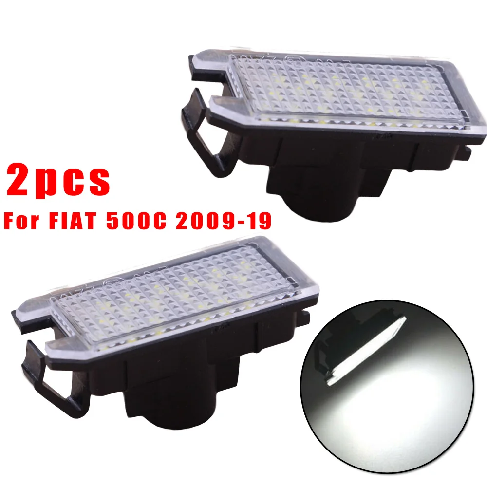 1 Pair Car LED Rear Number License Plate Light Front Transparent Lens Tail Signal Lamp Safe Driving For Fiat 500 500C | Автомобили и