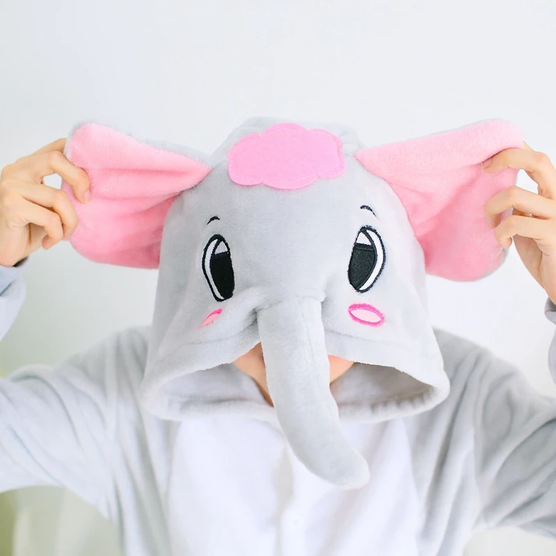

Boy Girl Pajamas Set Kigurumi Grey Elephant Pijama For Women Men Onesie Adult Animal Anime Family Sleepwear Cosplay Pyjamas Kids