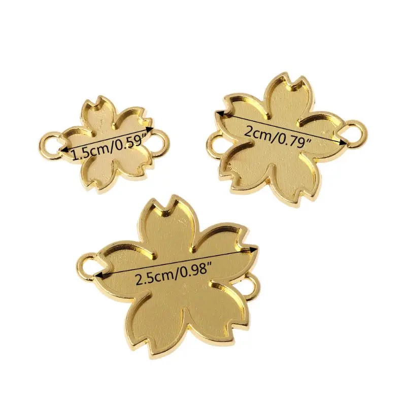 

10Pcs Double-Side Cherry Flower UV Frame Connectors Charm Resin Jewelry Making MXME