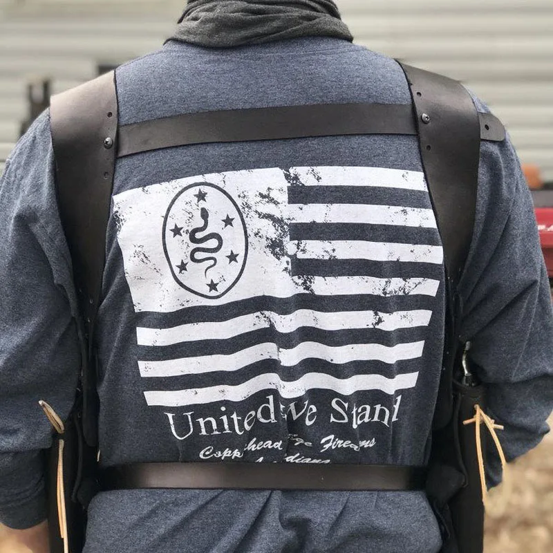 Двойной держатель для пистолета в стиле стимпанк готика мужчин и женщин кожаный