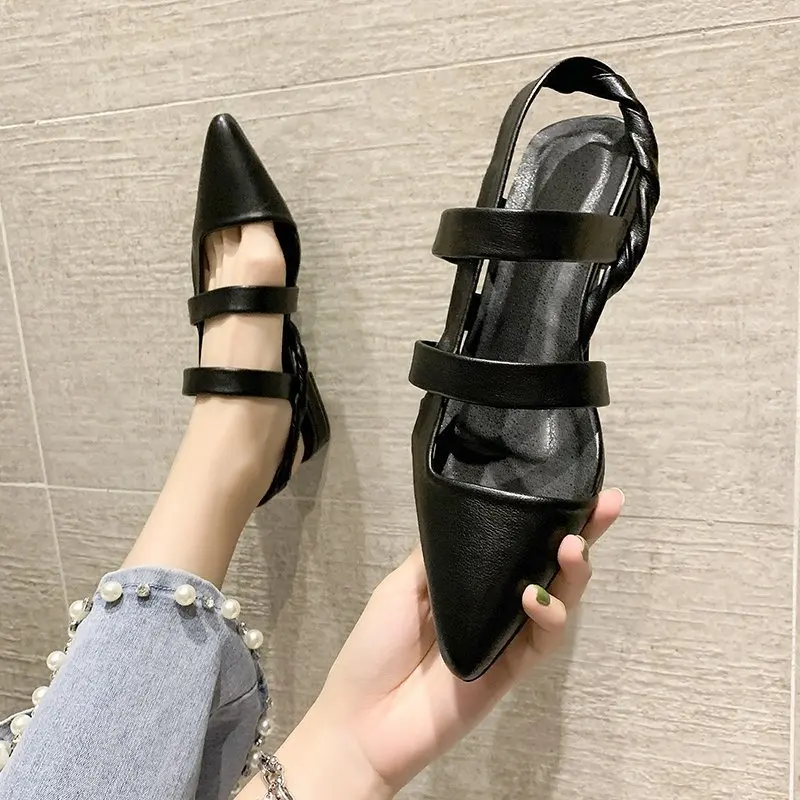 

Сандалии женские на высоком каблуке, босоножки с острым носком, туфли-лодочки, пикантная модная обувь, лето 2021