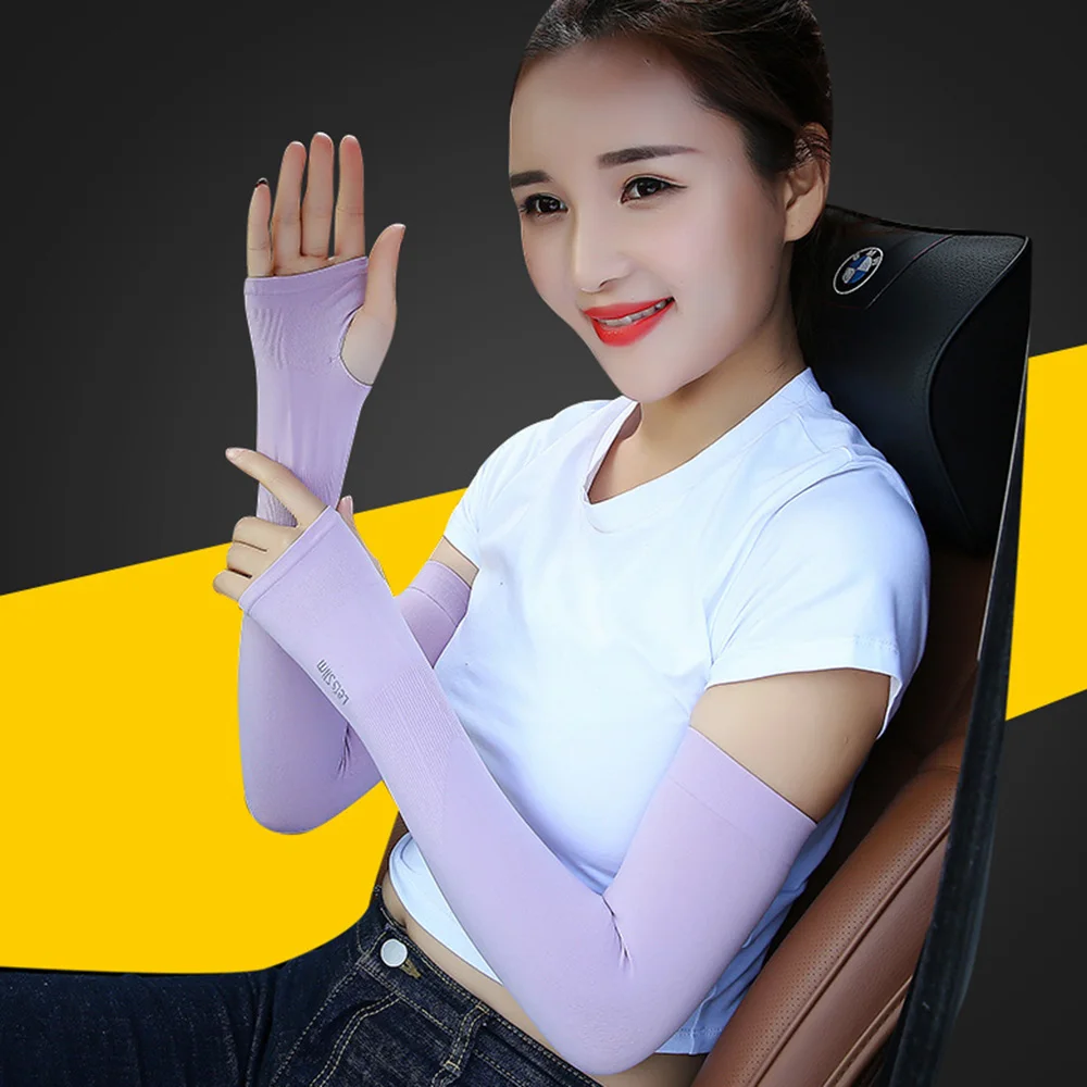 

Ladies Summer Running Icy Sleeve Sunscreen Female Gloves Women's Ice Silk Arm Guards UV Protection Sleeves for Women MSK003