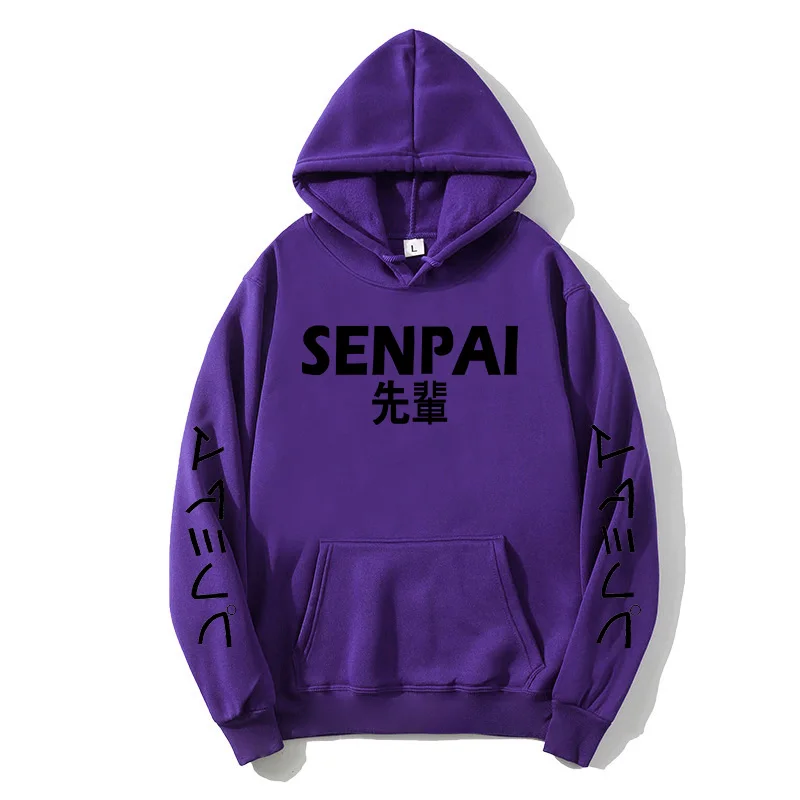 

2021Hot Sale Fashion japanese streetwear SENPAI Hoodie Sweatshirt Multiple Colour Men Women Hoodies Pullover sudadera hombre