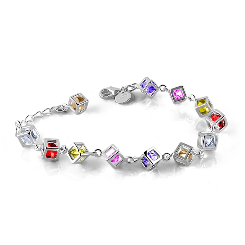 Новые модные туфли из натуральной 925 серебряный цвет радуги с украшением в виде