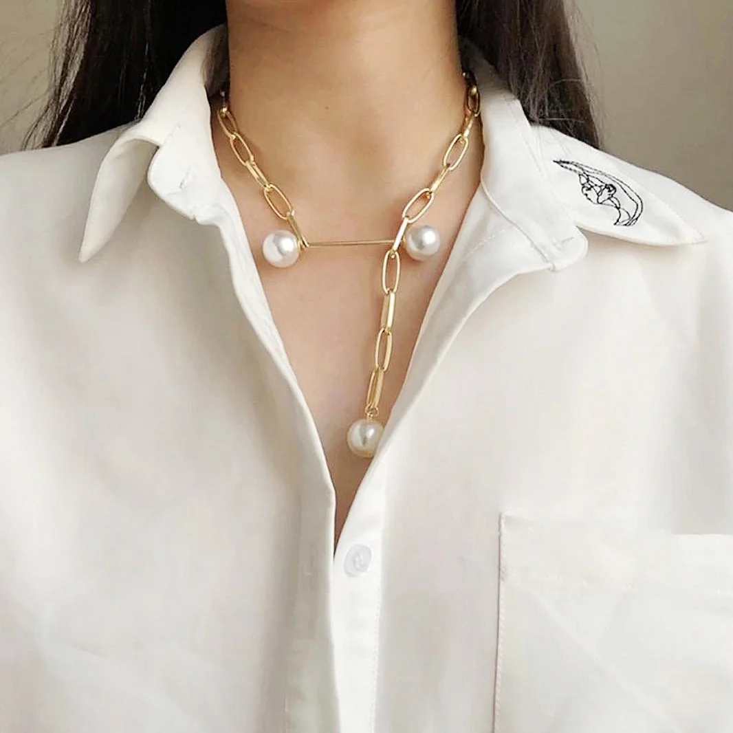 

multi layer Necklace Pin coin imitation natural pearl Free shipping Fashion New Arrivals