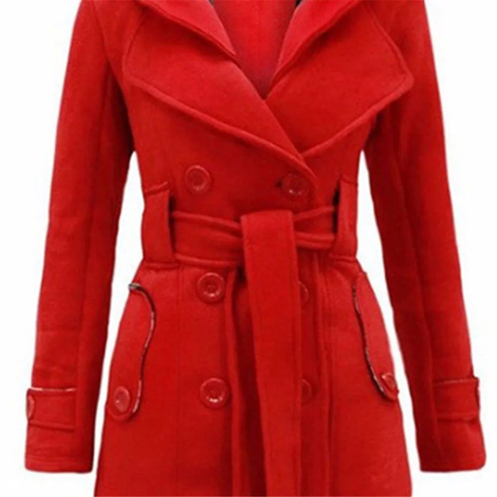 2019 Autumn Winter Women Fashion Long Wool Coats Red Outerwear Female Coat with Hat Casual Jackets Warm Fleece For Lady Overcoat | Женская