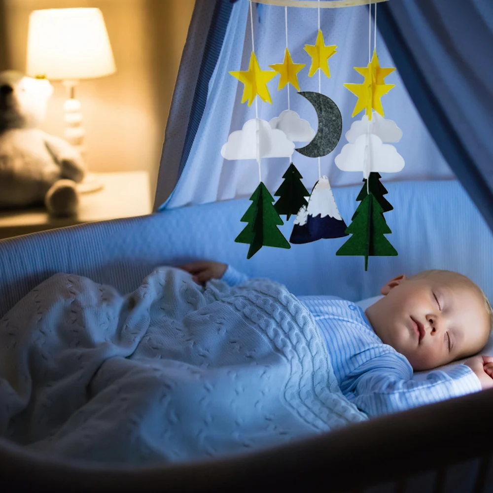 Подвесная подвесная подвеска на детскую кроватку с войлочной звездой луной