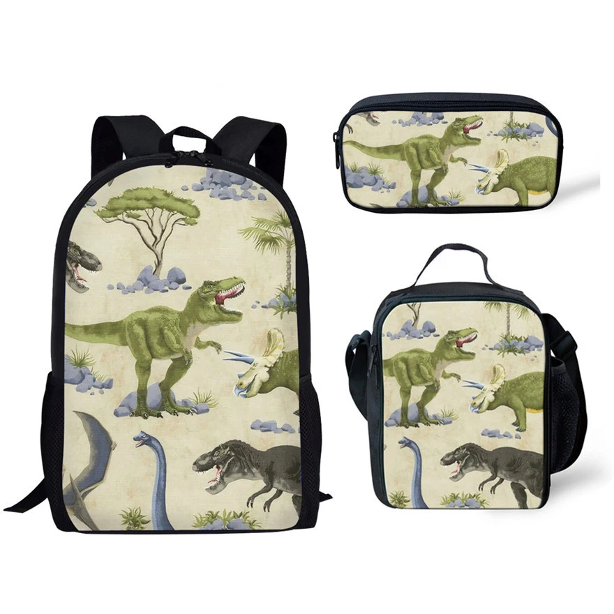 3 шт., детский школьный рюкзак «тираннозавр»