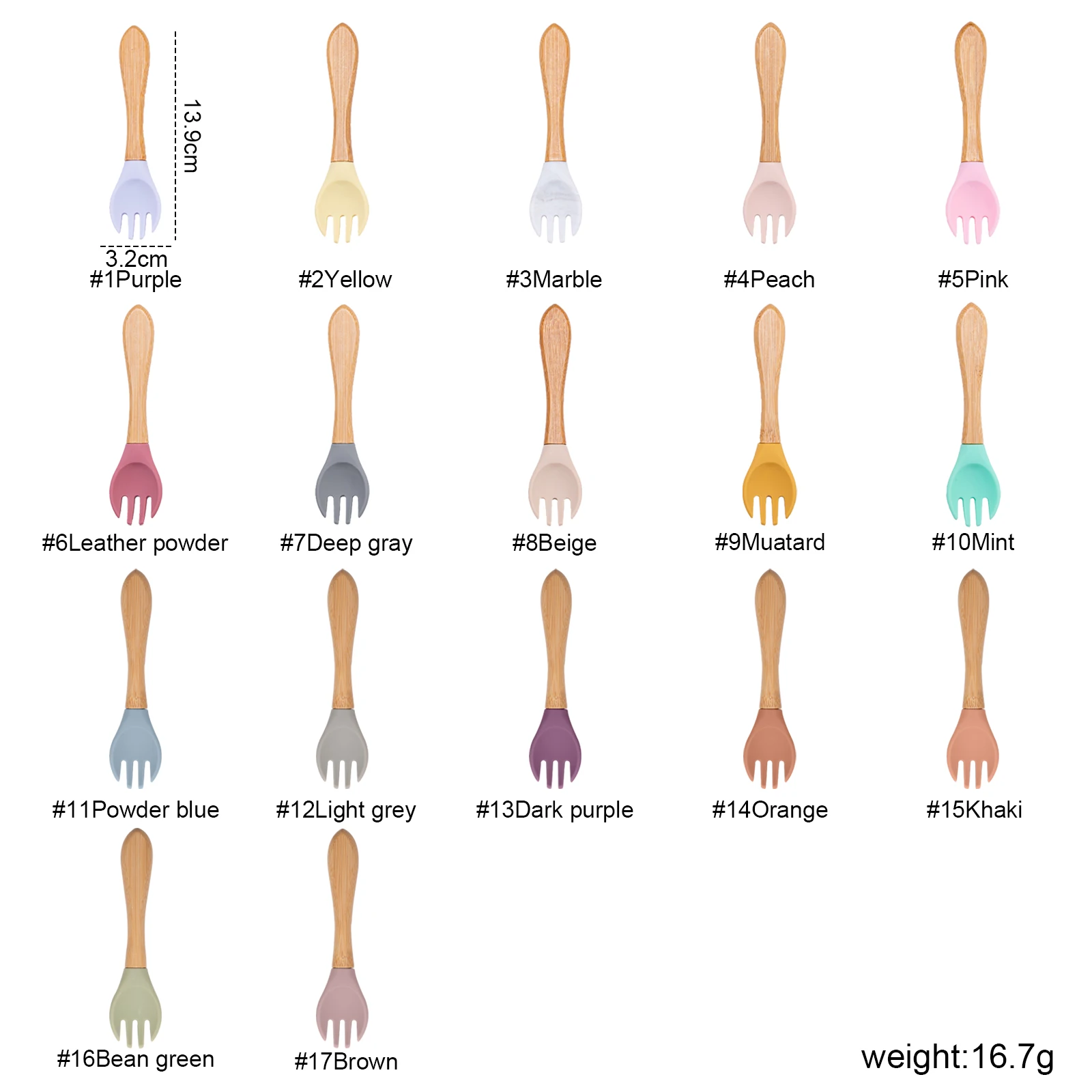 100% пищевая вилка из бамбука для детей силиконовая деревянная ложка кормления