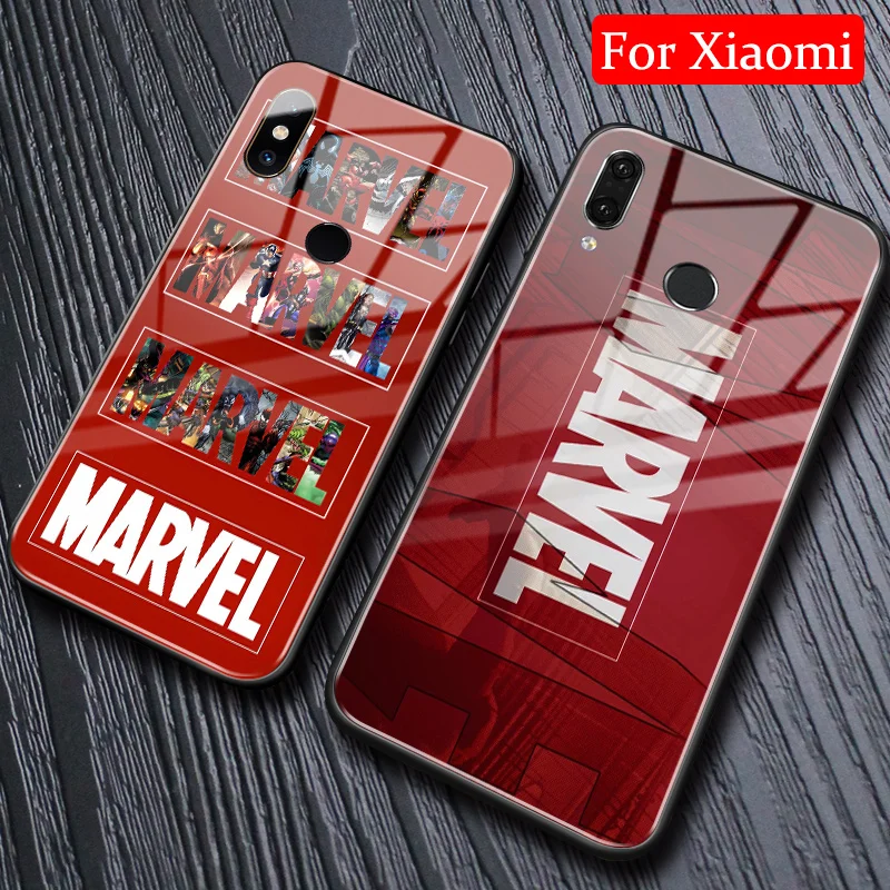 Для Xiao mi redmi note 7 Чехол из закаленного стекла Marvel чехол для телефона для redmi note 5 6 Xiaomi mi 5S 6x8 Lite mi 9 se mi x 2s DIY Чехол