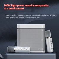 100w ys 203 portable professional karaoke dual microphone bluetooth speaker smart external karaoke device
