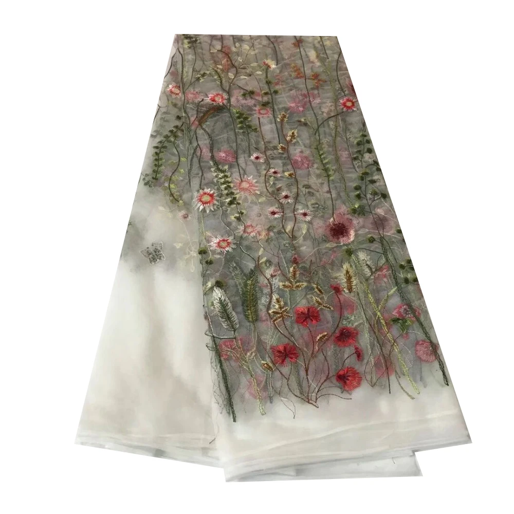 Французская кружевная ткань высокое качество тюль сетчатая 5 ярдов вышивка в