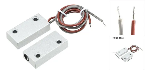 NO 20-30mm 1pcs Uxcell 1 шт. сигнализации системы безопасности дома двери гаража контакт Магнитный Геркон Серебряный серый охранной сигнализации системы - Цвет: NO 20-30mm 1pcs