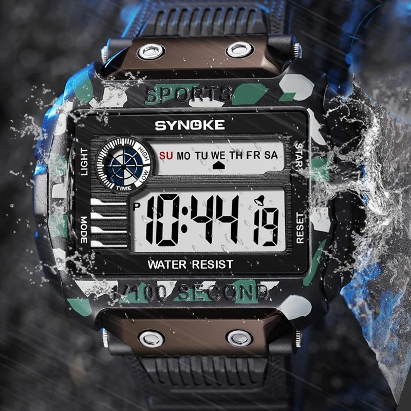

Outdoor 50M Waterproof Sports Men Watch Rugged Big Screen Military Men's Multi-Functional Electronic Watchs For Style