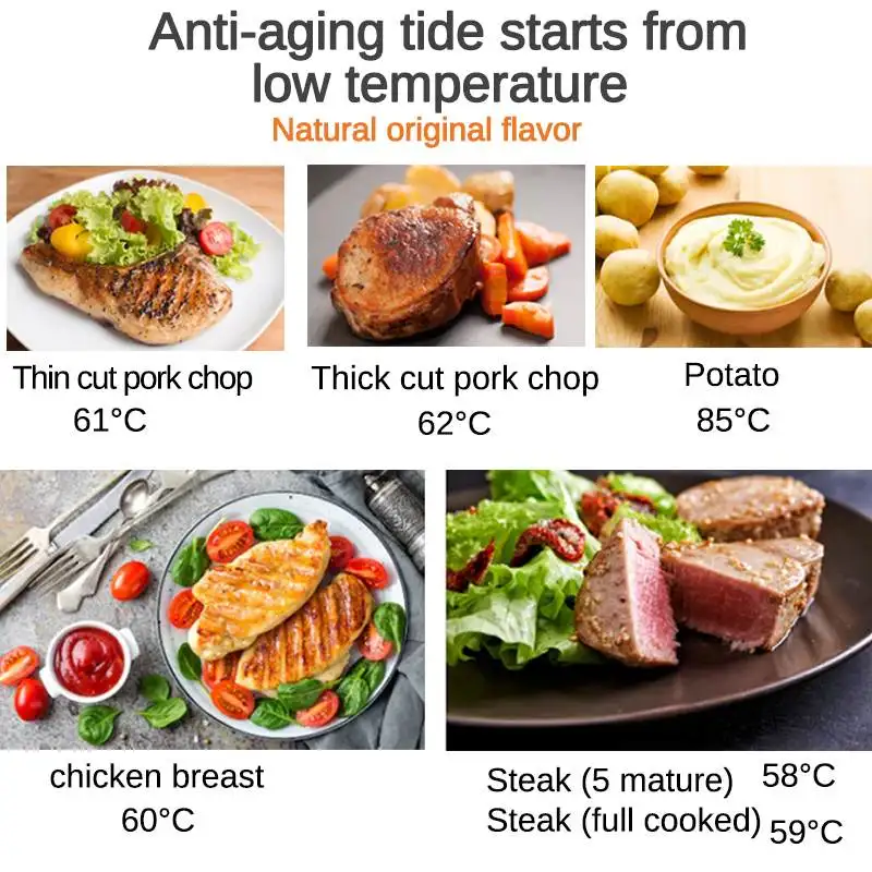 Вакуумная медленная кухонная плита Sous Vide 2000 Вт 15л мощный погружной циркулятор с ЖК-дисплеем и цифровым таймером из нержавеющей стали
