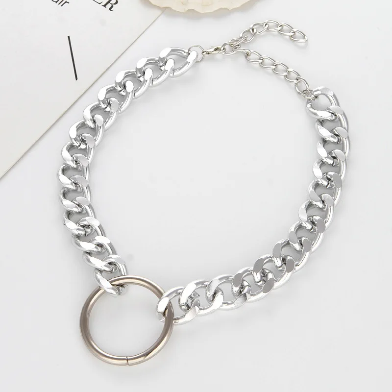 Готическое длинное ожерелье-чокер с цепочкой для женщин и мужчин массивное