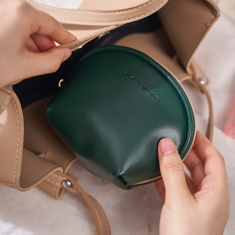 

Leather Portable Lipstick Bag Travel Accessories Storage Bag Cosmetic Storage Bag Lady Beauty Cosmetic Storage Bag