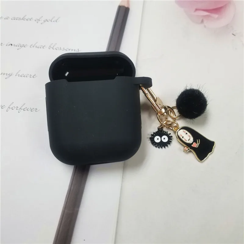Милый силиконовый чехол с подвеской для Apple Airpods 1/2 Чехол Air pods аксессуары защитный