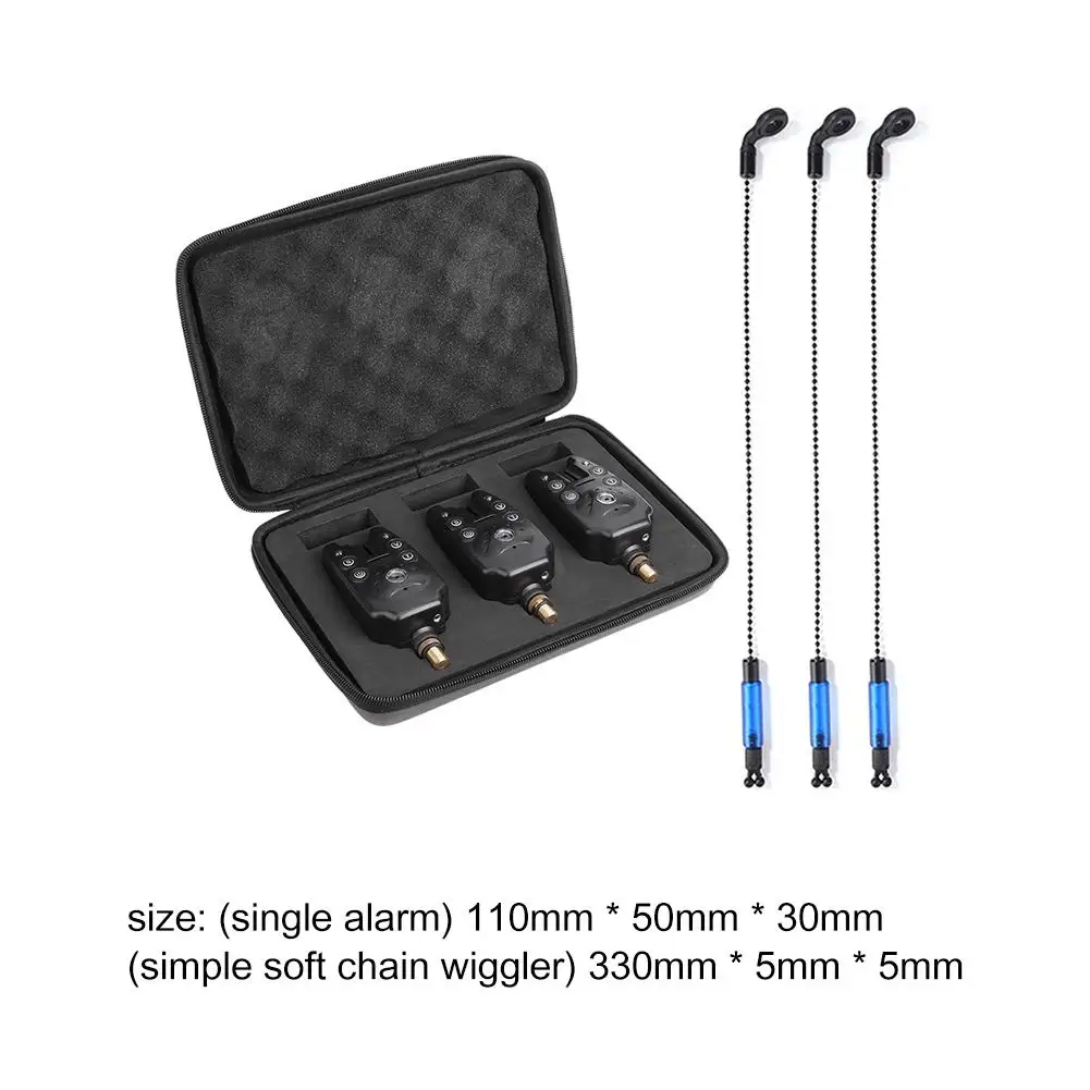 

Hot Sale Fishing Alarms Delicate Design 3x Fishing Bite Alarm+3pcs Soft Chain Hangers Indicators Fishing Accessories