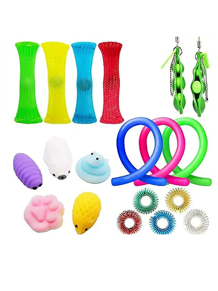 

21/37/60PCS Pack Fidget Sensory Toy Set Stress Relief Toys Autism Anxiety Relief Stress Pop Bubble Fidget Toys For Kids Adults