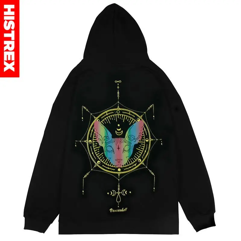 Стильная Светоотражающая Толстовка со сфинксом в стиле гистрекс Дак мужская