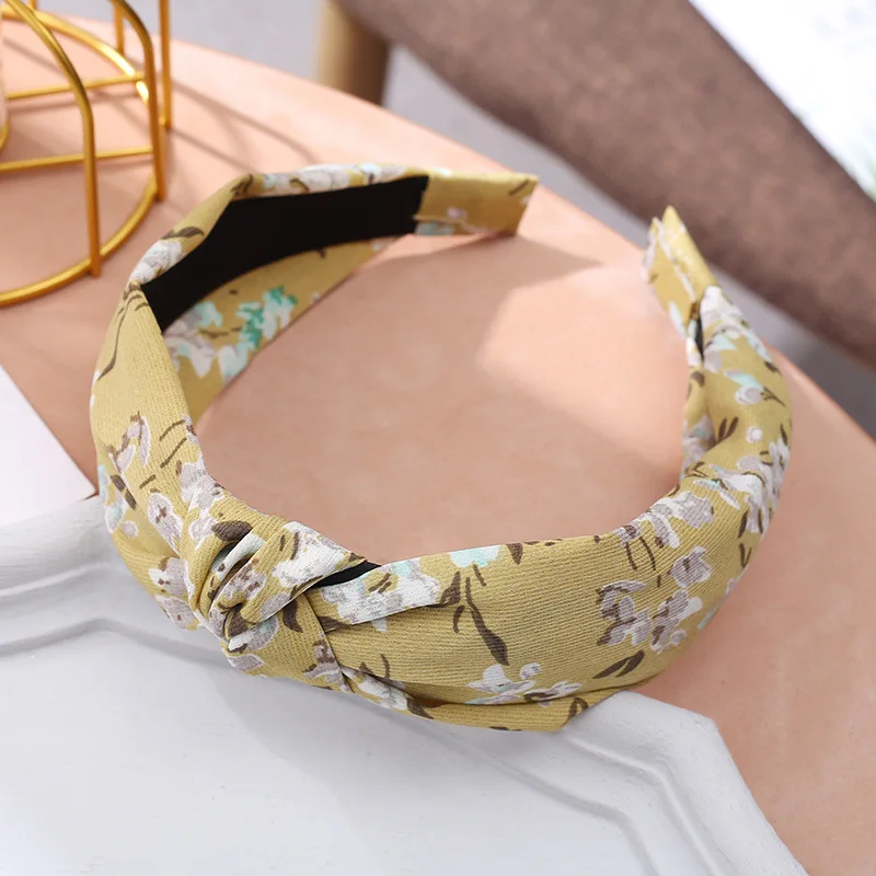 

Women Headband Cross Top Knot Hair Bands Flower Stripe Color Girls Hairband Hair Accessories Twisted Knotted Headwrap Lady