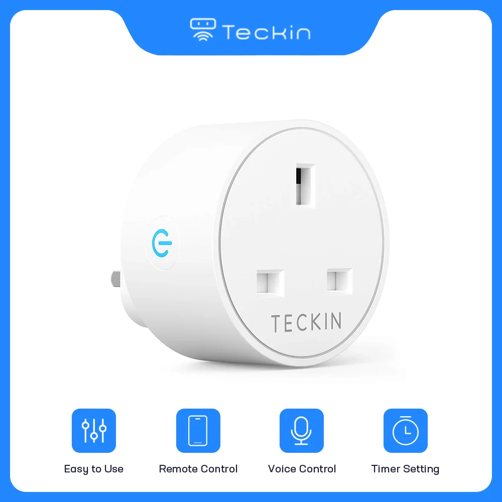 

Teckin Smart WiFi Plug SP27 Remote Voice Control Sockets Works with Alexa Google Home and SmartThings Safety for Home Management