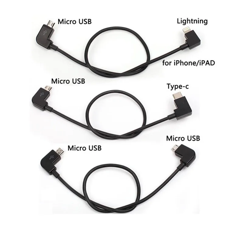 Кабель для передачи данных для DJI Spark/MAVIC Pro/Air 1Mavic 2 /Mini Control Micro USB to Lighting/Type C/Micro line для IPhone /Pad для xiaomi