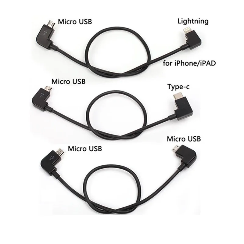 Кабель для передачи данных DJI Spark/MAVIC Pro/Air 1Mavic 2 /Mini Control Micro USB to Lighting/Type C/Micro line IPhone /Pad