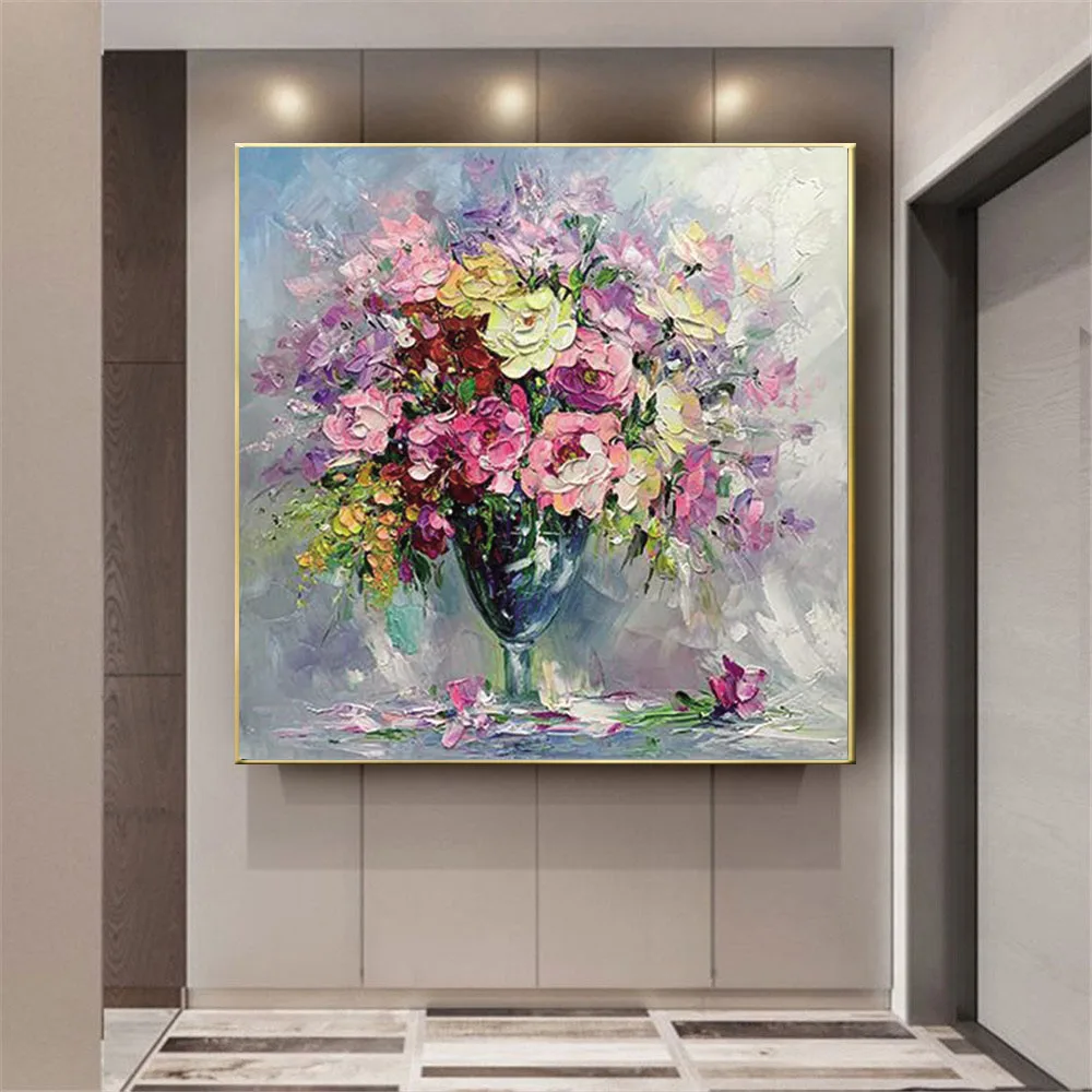 Ручная роспись современный свадебный нож цветок настенная картина Декор дома