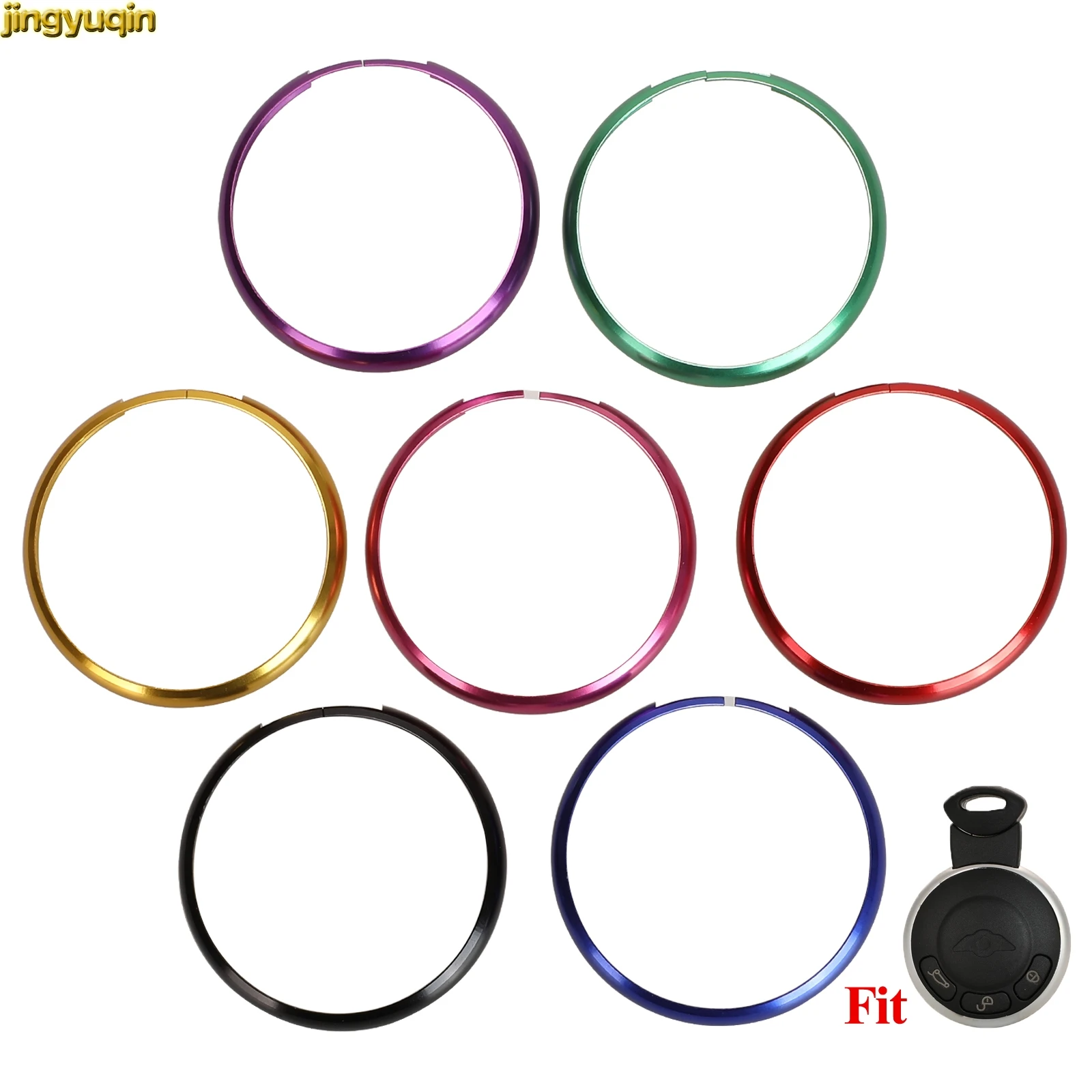 

Jingyuqin Colorful Circle Remote Car Keys Rings For Bmw Mini Cooper Key Styling Ring For Car Key Case Shell Fob