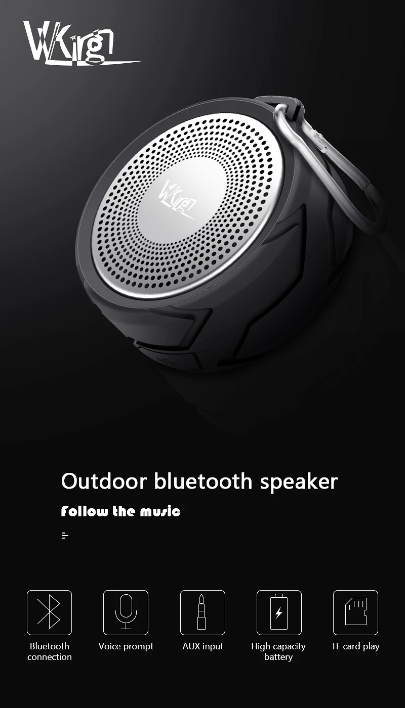 VVKing Беспроводной Bluetooth Динамик открытый Портативный altavoz стерео наушники с микрофоном громкой Динамик IPX6 Водонепроницаемый высокое качество Динамик бас-гитара