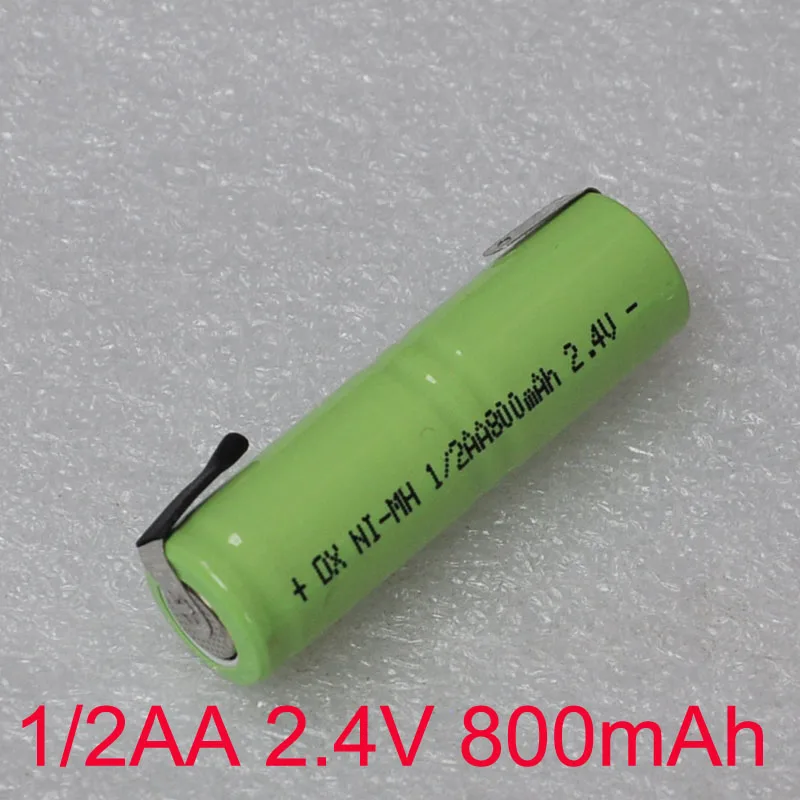 1-5 шт 800mah 2,4 V 1/2AA ni-mh аккумуляторная батарея 1/2 AA nimh ячейка с вкладками для сварки электробритва зубная щетка