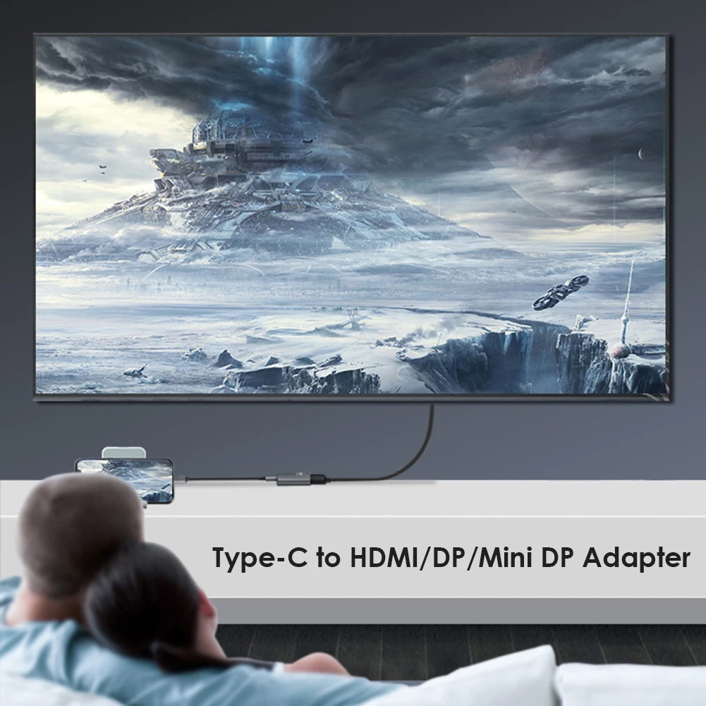 

USB Type C to HDMI-compatible DP Mini DP Adapter 4K 60Hz 3D Female to Female Converter for MacBook Pro Air Laptop Mobile Phone