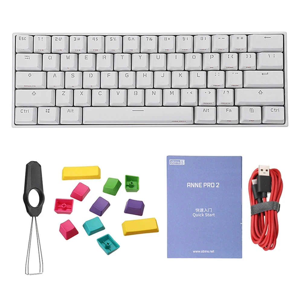 Беспроводная мини клавиатура ANNE Pro 2 Pro2 60 клавиш bluetooth 60% механическая с колпачком