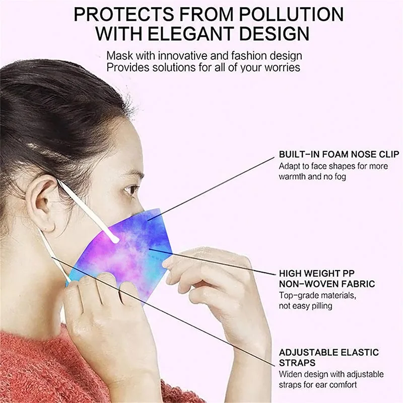 20/100PCS KN95 Mascarillas FFP2 Reutilizable 5 Layer Filter Starry Sky Respirator Protective Face Mask Breathable N95 Mouth | Красота и