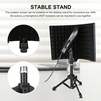 microphone isolation shield with tripod stand mic sound dampening foam reflector for podcasts broadcast studio vocals equipment