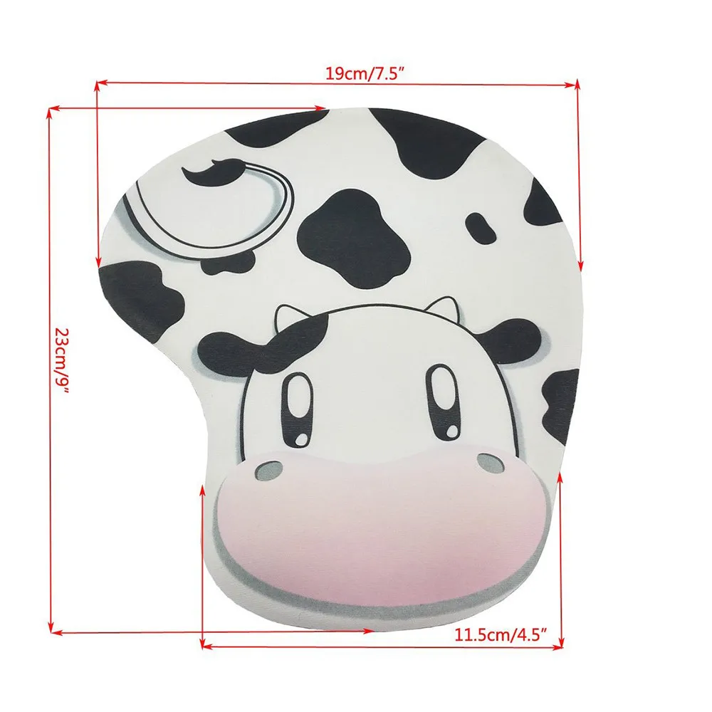 

Cute Cow Anti-slip Mouse Pad Mat With Gel Wrist Support For Pcmacbook Laptop Ergonomic Office Computer Desk Game Mouse Mice Mat