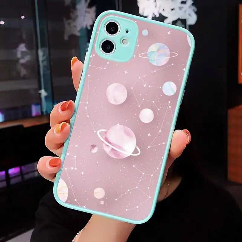 

Luxury Starry Sky compass star constellation Phone Matte Transparent iPhone 7 8 11 12 s mini pro X XS XR MAX Plus cover funda