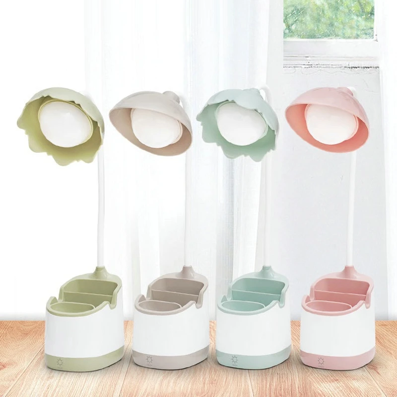 

USB Rechargeable LED Desk Lamp Touch Stepless Dimmable Table Light Children Kids Reading Book Lights Bedroom Bedside Lighting