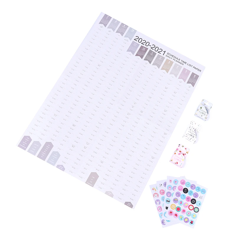 2021 блок лет планировщик ежедневный план настенный бумажный календарь для