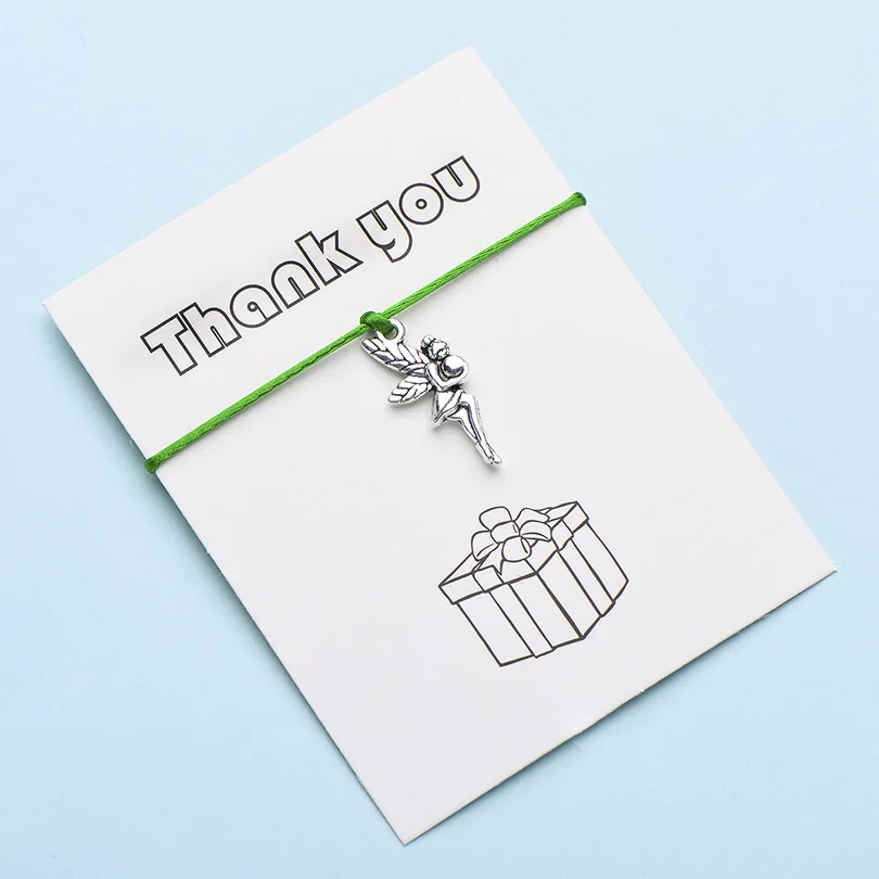 5 IYOE Wish Card Thank You Чарм "Фея" браслеты для женщин девушек ручной тканый счастливый красный браслет с огранкой и Висячие Подарочные ювелирные изделия - Окраска металла: 5