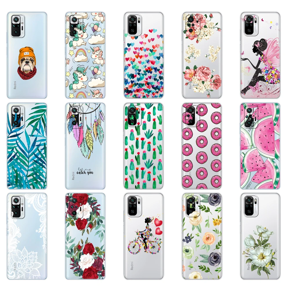 For Xiaomi Redmi Note 10 10S Case 4G 5G Silicon  Back cover On Redmi Note 10 Pro Global Phone Cover Note10 S Bumper Etui Funda
