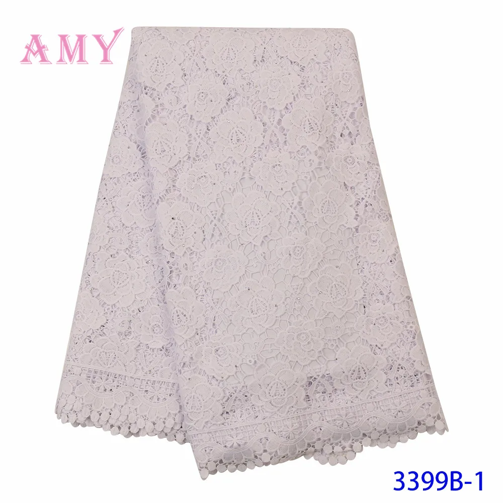 

African White Nigeria Brode Lace Voile Suisse Coton 2020 Latest French For Evening Dress High Quality AMY3399B