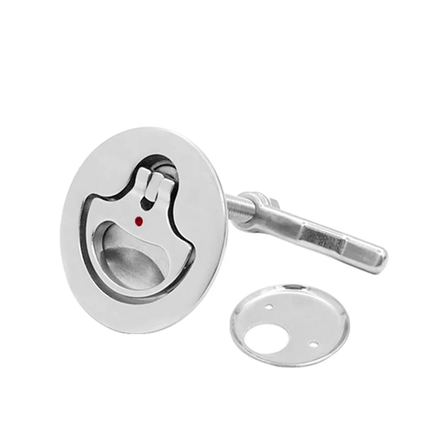 

Boat Cam Latch Flush Pull Hatch Lift Marine Stainless Steel Flush Pull Latch Lift Ring Handle with Back Plate Boat Hardware