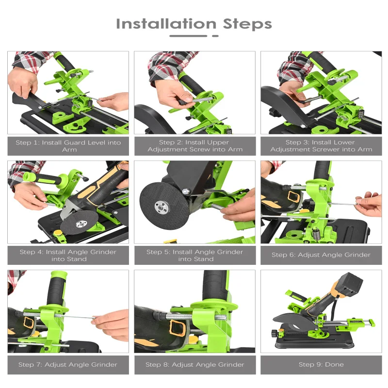 

21V Cordless Adjustable Speed Angle Grinder Tool With Cutting Machine Table Saw Adaptor For Household Tools Appliances