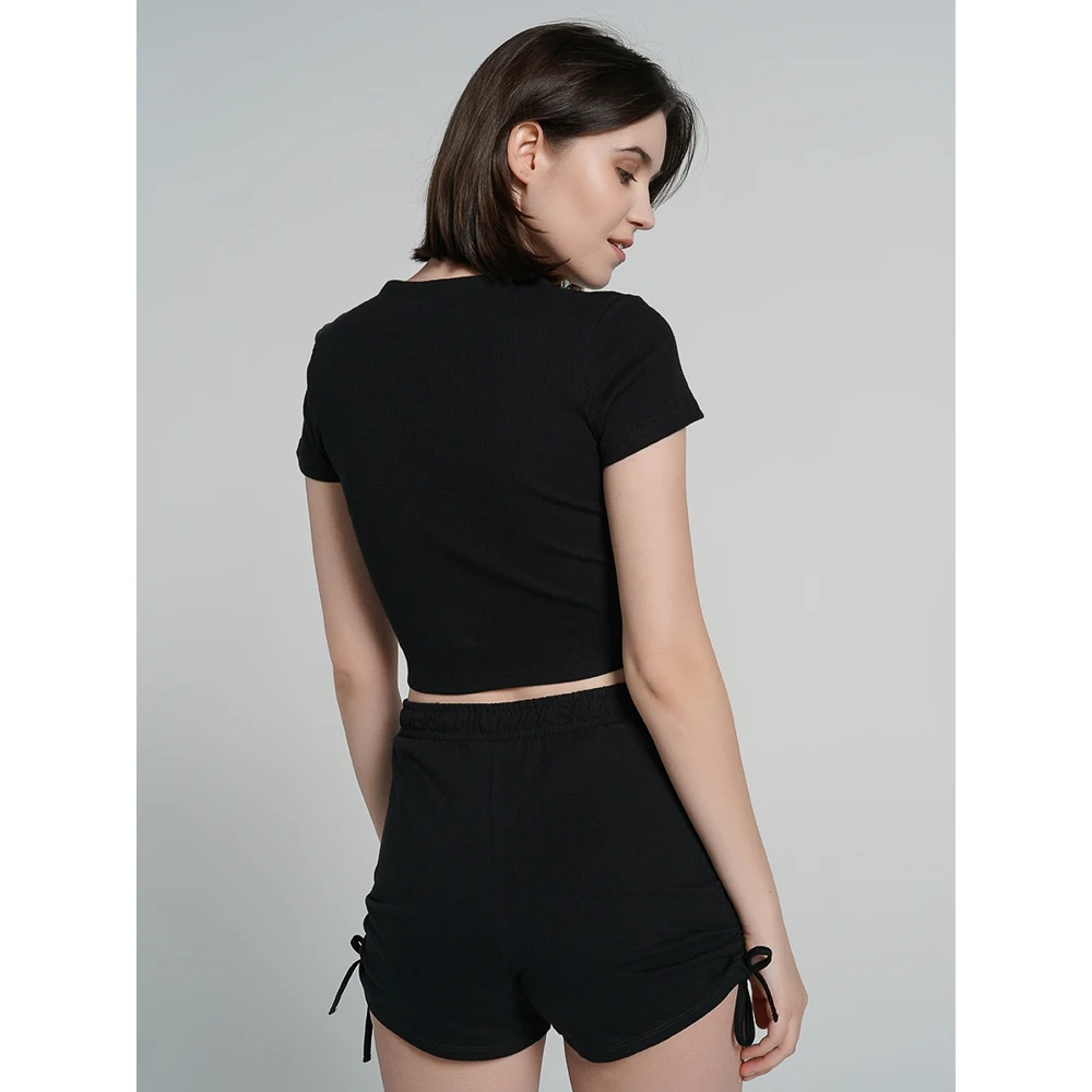 Футболка с кор.рукавом Чёрный 95% Хлопок 5% Лайкра|Футболки| |